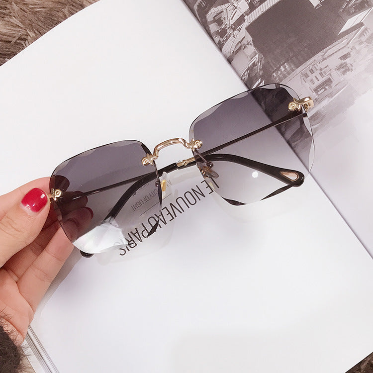 Trendy Square Frameless Sunglasses - Polygonal Style