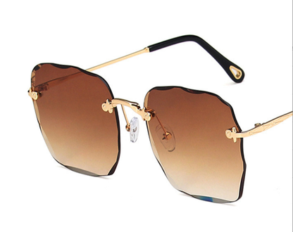 Trendy Square Frameless Sunglasses - Polygonal Style