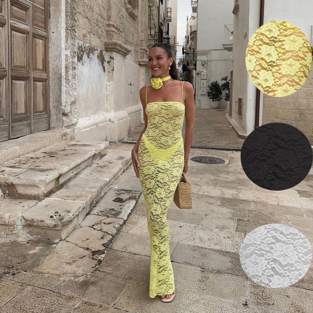 Sling Lace Sheer Slim-fit Sheath Dress